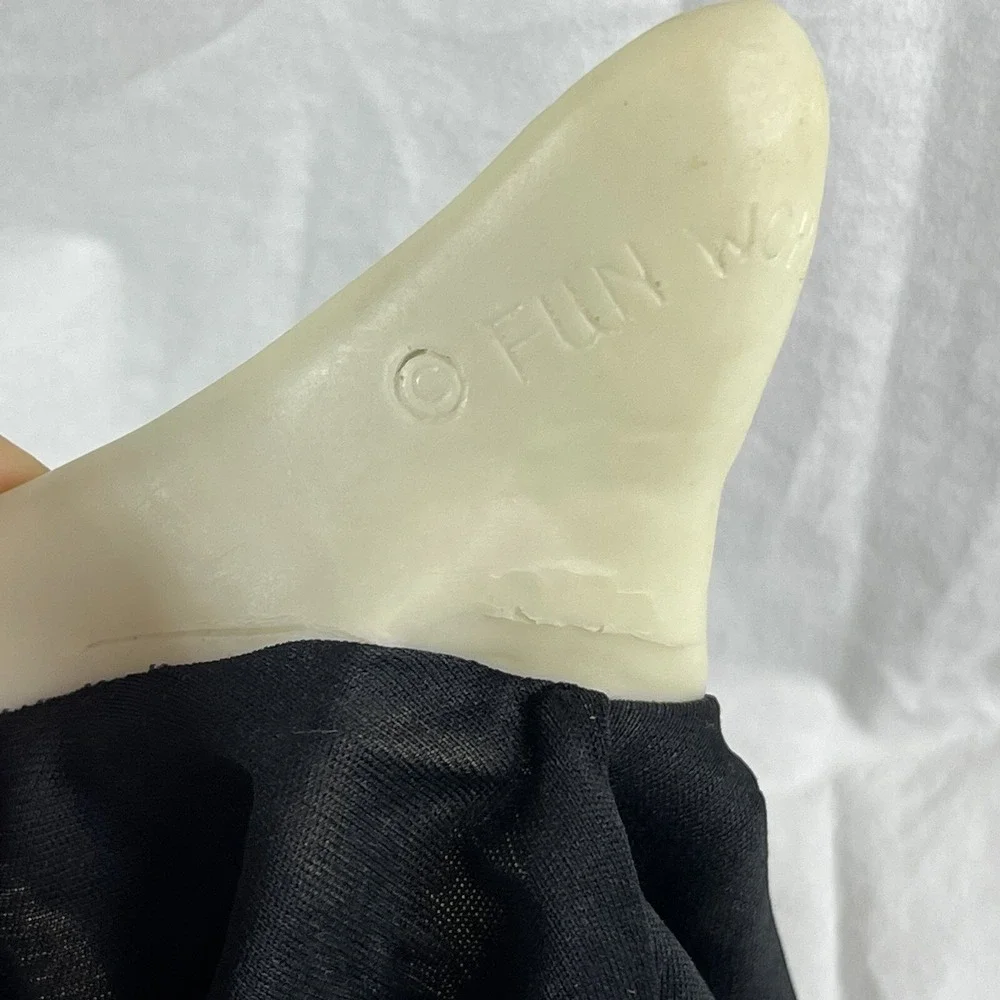 Vintage Ghostface Fun World Div Chin Stamp Scream Mask Hood Rare Smile Grin GLOW